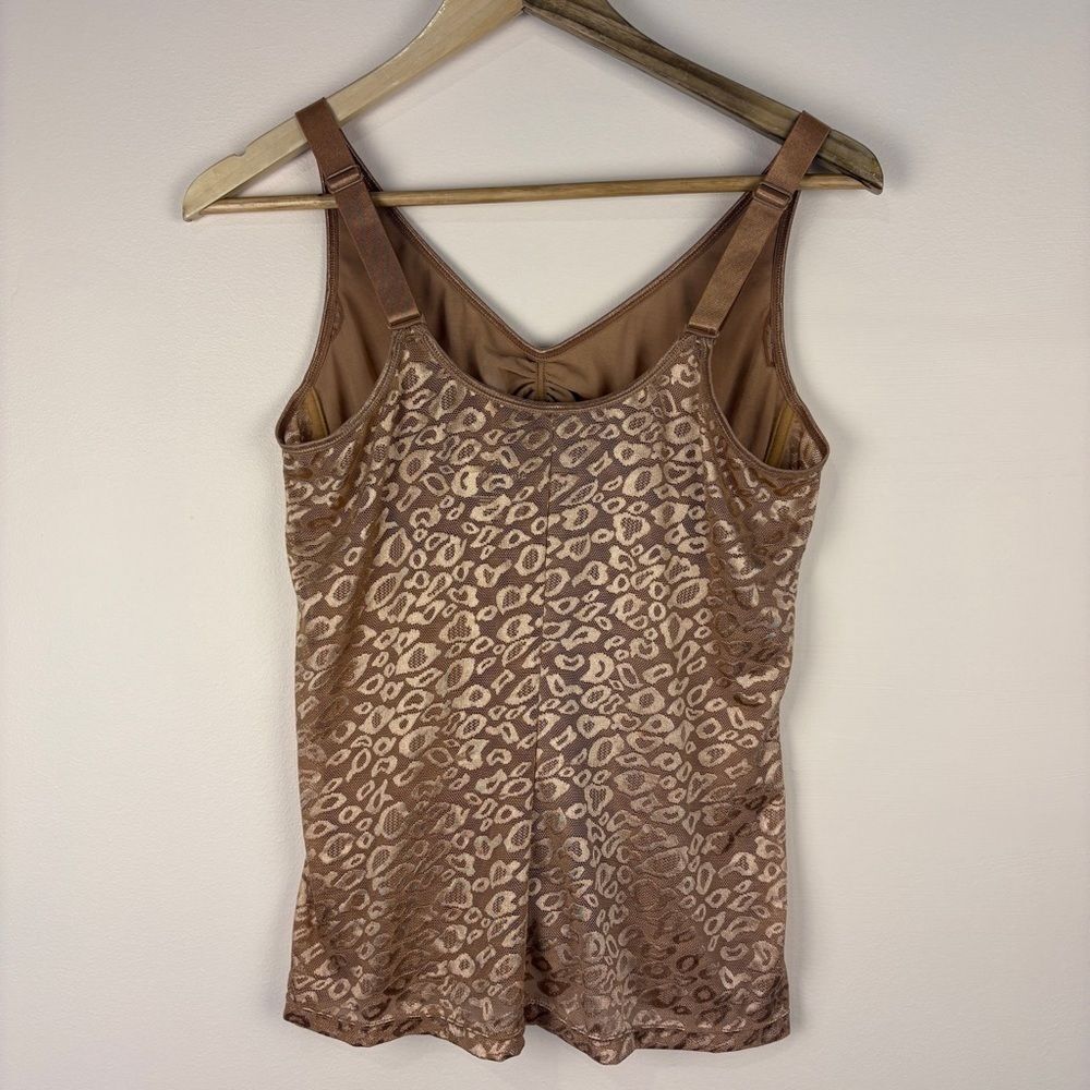 Ruby Ribbon Gold Lace Cami Tank Top Size 42 Wireless Shapewear Support Slimming - Picture 5 of 6